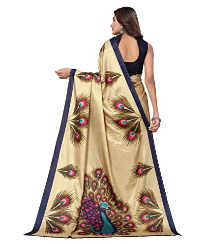 Yashika-Womens-Art-Silk-Kalamkari-Bhagalpuri-and-Kashmiri-Style-Soft-Saree-with-Blouse-Piece-Golden-PeacockY