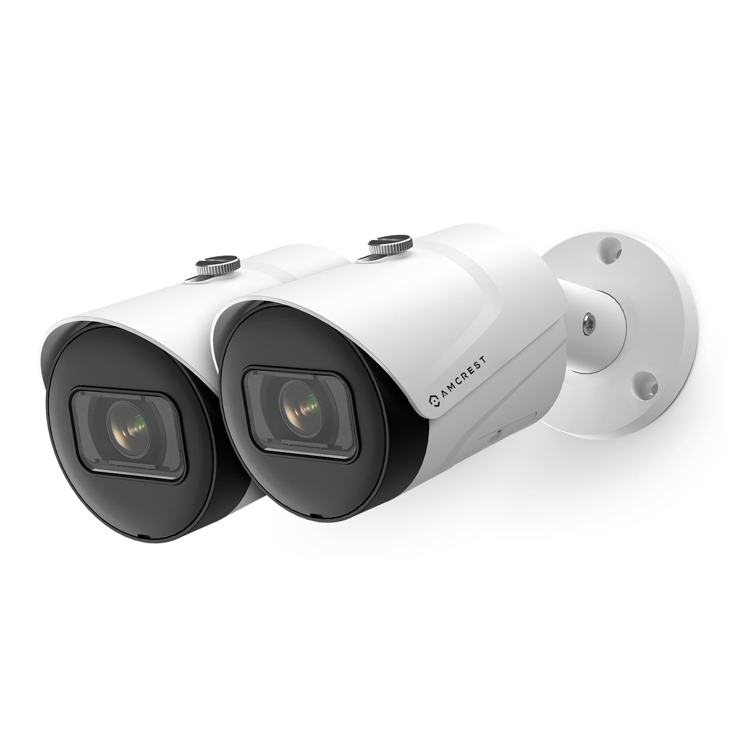 Amcrest 2-Pack UltraHD 4K (8MP) Bullet POE IP Camera, 3840x2160, 98ft NightVision, IP67 Weatherproof, 125° FOV, Supports up to 256GB MicroSD Recording, White (2PACK-IP8M-2496EW-AI-V3)