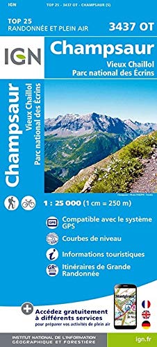 Télécharger Champsaur, Vieux Chaillol, Parc national des Ecrins : 1/25 000 Gratuit