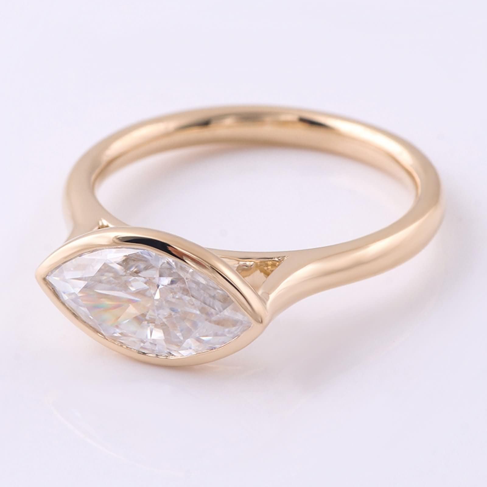 Pierścionek damski z prawdziwego złota 375/585/750, pierścionek ślubny z moissanite 2ct D Color VVS1 pierścionek zaręczynowy 9K/14K/18K złoto pierścionek z grawerunkiem
