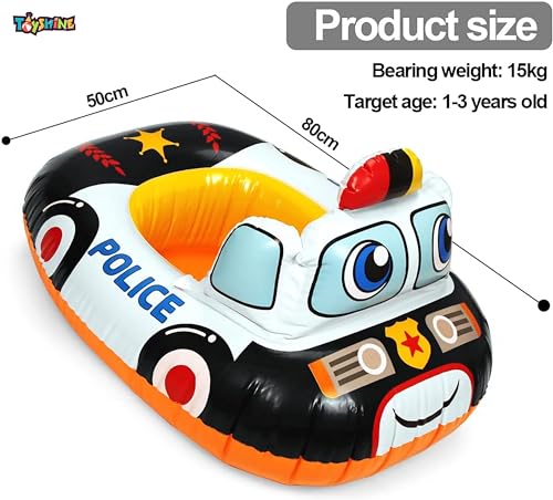 Image of Toyshine Inflatable Police Theme Swimming Pool Tub Tube Water Play Centre Toy for Kids - 78 x 58 Cms