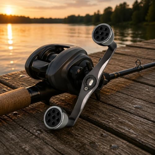 Mango de carrete de pesca kowaku de aluminio antideslizante para rio y lago 5