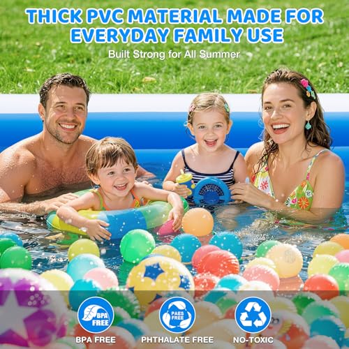 Extra Large Family Inflatable Pool for Adults 130'' x 72'' x 22'' by Longten - Image 2