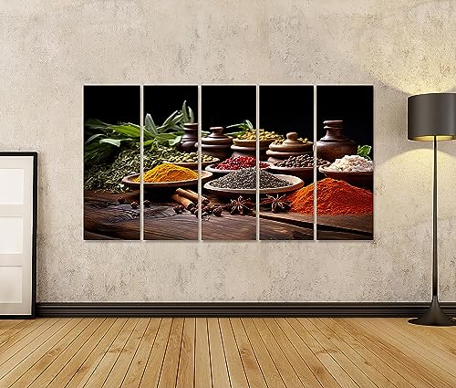 Image de cuisine épices sur table en bois pour une déco murale chaleureuse - 3