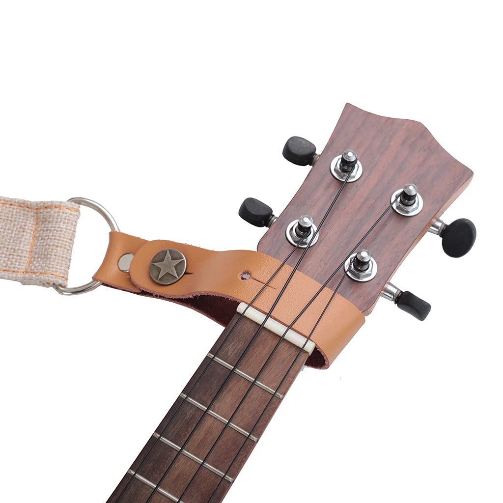 Pasek do ukulele 4-strunowy pasek na ramię do gitary beżowy
