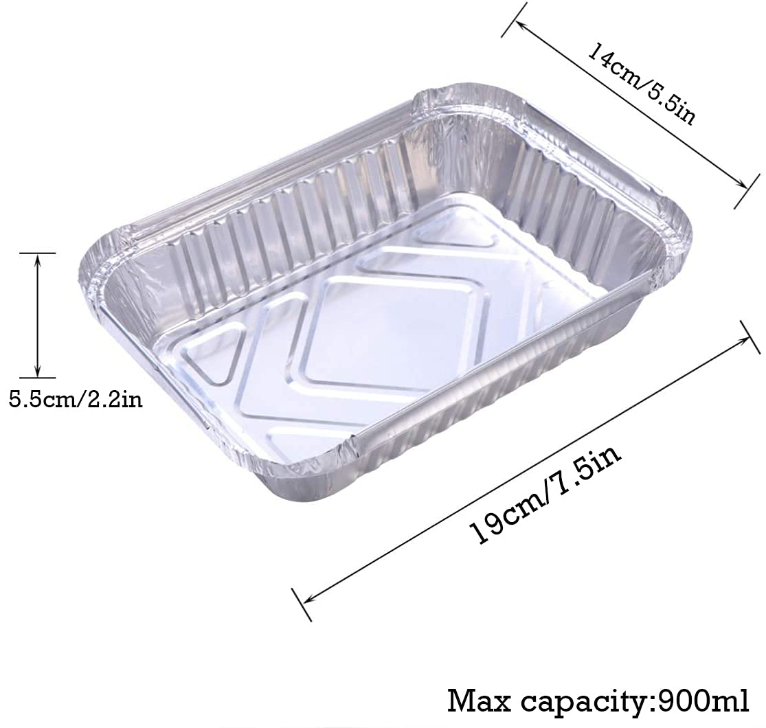 Barquettes Aluminium 30 Pièces Barquettes Jetables avec Brosse à Barbecue pour Cuisson, Grillage(25x400ml, 5x900ml)