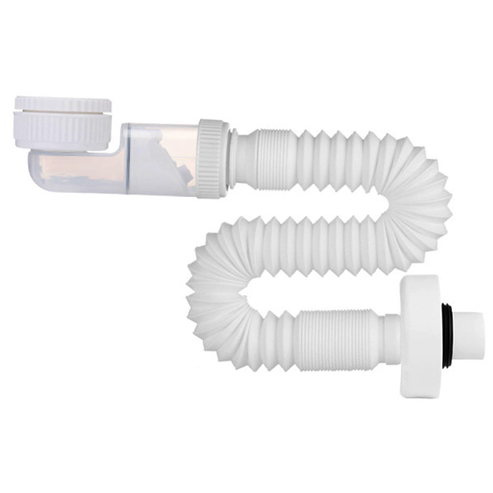 Sifone da 1 1/4 Pollici, Sifone Salvaspazio Regolabile Tubo Lavandino Bagno Scarico Lavandino Cucina Tubo Scarico Sostituibile con sifone Antiodore sifone Flessibile Inodore per Lavello della Cucina