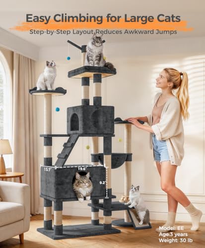 Estructura para gatos grande interior con postes resistentes miniatura 5