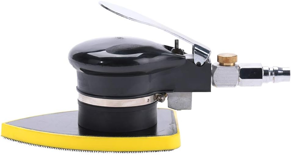 Handheld Air Sander Polisher 12000 rpm, Pneumatic Grinding Tool with Speed Regulation, 75-130 mm Disc for Furniture Metal Auto, 880g Lightweight (90 * 130mm)