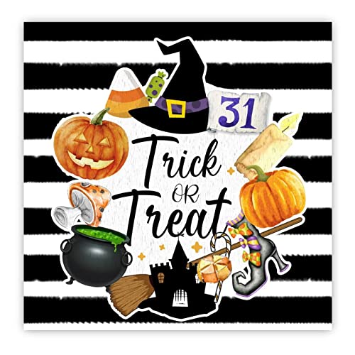Panneau Trick or Treat en bois pour décorer votre entrée le soir du 31 octobre