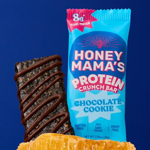 Honey Mama's, Chocolate Cookie Protein Crunch Bar, 8g Protein, No Refined Sugar, No Preservatives, Gluten Free, Dairy Free, Soy Free, Fudgy & Crispy, 170 Calories, 1.25 Ounce Bar - Image 5