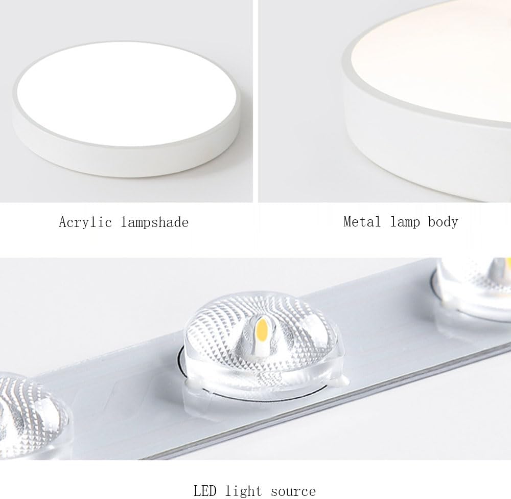 Flush Mount Ceiling Lamp Dimmable with Remote Control Light Fixture 19.7In 36W Close to Ceiling Light Modern Ultra-Thin round Ceiling Lamp for Bedroom, Kitchen, Hallway, Laundry Room(Gree/Pi