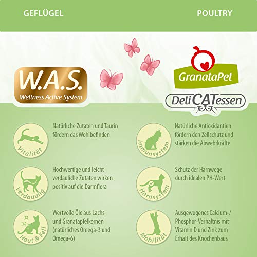 GranataPet DeliCatessen Geflügel Adult, Trockenfutter für Katzen, schmackhaftes Katzenfutter, Alleinfuttermittel ohne Getreide & ohne Zuckerzusätze, 9 kg