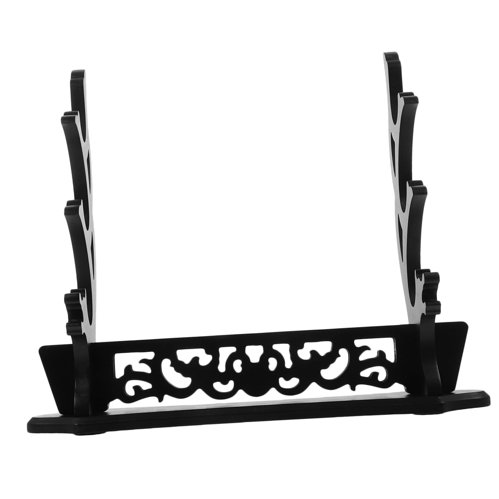 KOMBIUDA Soporte de Espada de Varias Capas de Madera Negro para Escritorio | Diseño Hueco Forma de Dragón, Apto y Cuernos, Uso en Mesa y Obsequio de Festival