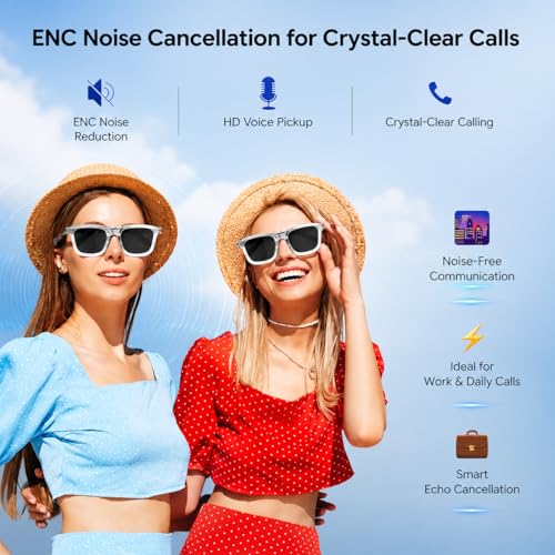 Image of Futopia AIVIS-G AI Smart Glasses|Voice Assistant,Stereo Audio,Dual Mic ENC|Calls,Music & Translation|Real-time Translation|Meeting Minutes|Dual-Microphone|Noise Reduction|Single-Point Touch.
