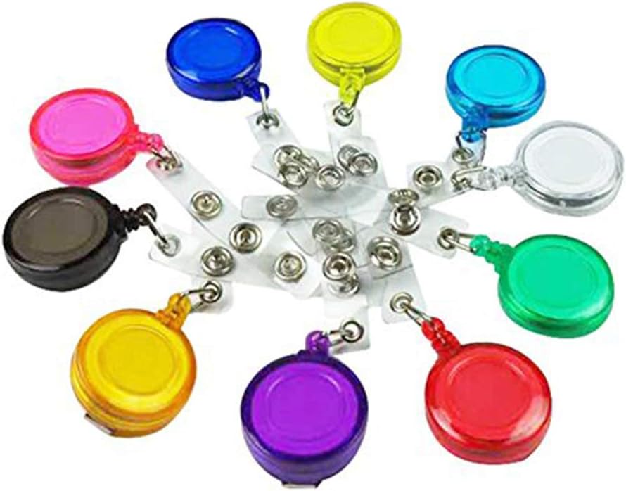 Remeehi New Retractable Reel ID Badge Key Card Name Tag Holders with Belt Clip Random Colors 100pcs