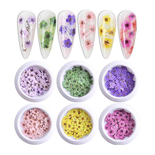 QIMEIYA 6 Colores Flowers Lentejuelas Slice Uñas Decoración Consejos de uñas purpurina Decoración Accesorios Nail Art
