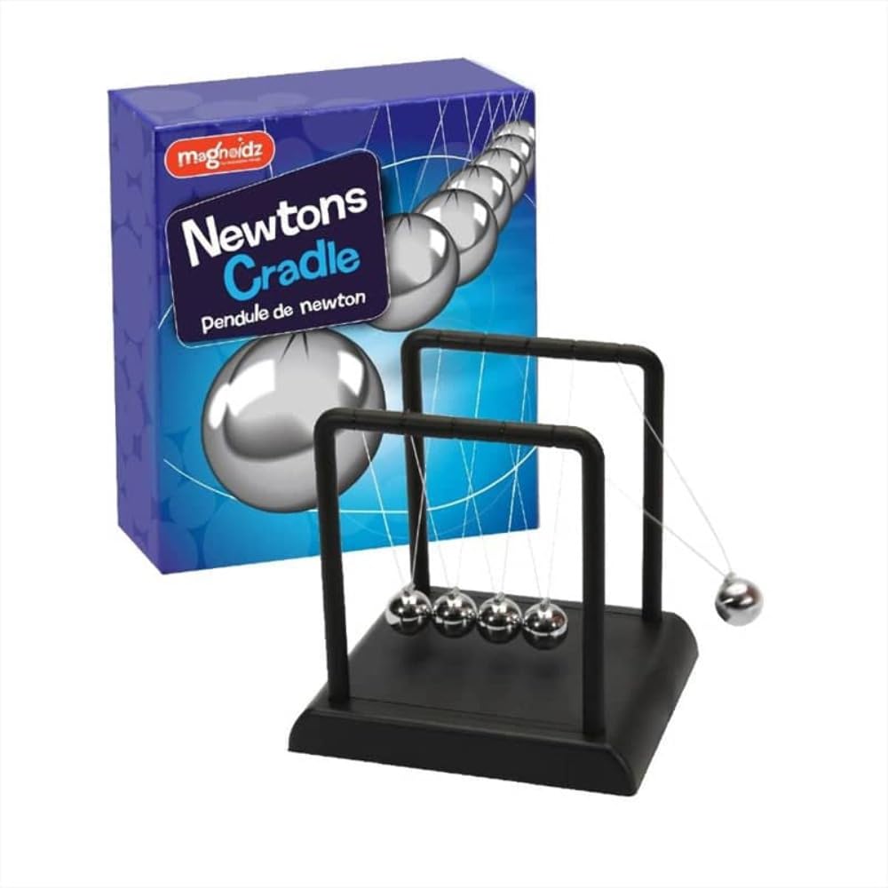 Newtons Cradle Toy Retro Pendulum 5 Ball Desk Swing Game - Fun Classic Gift