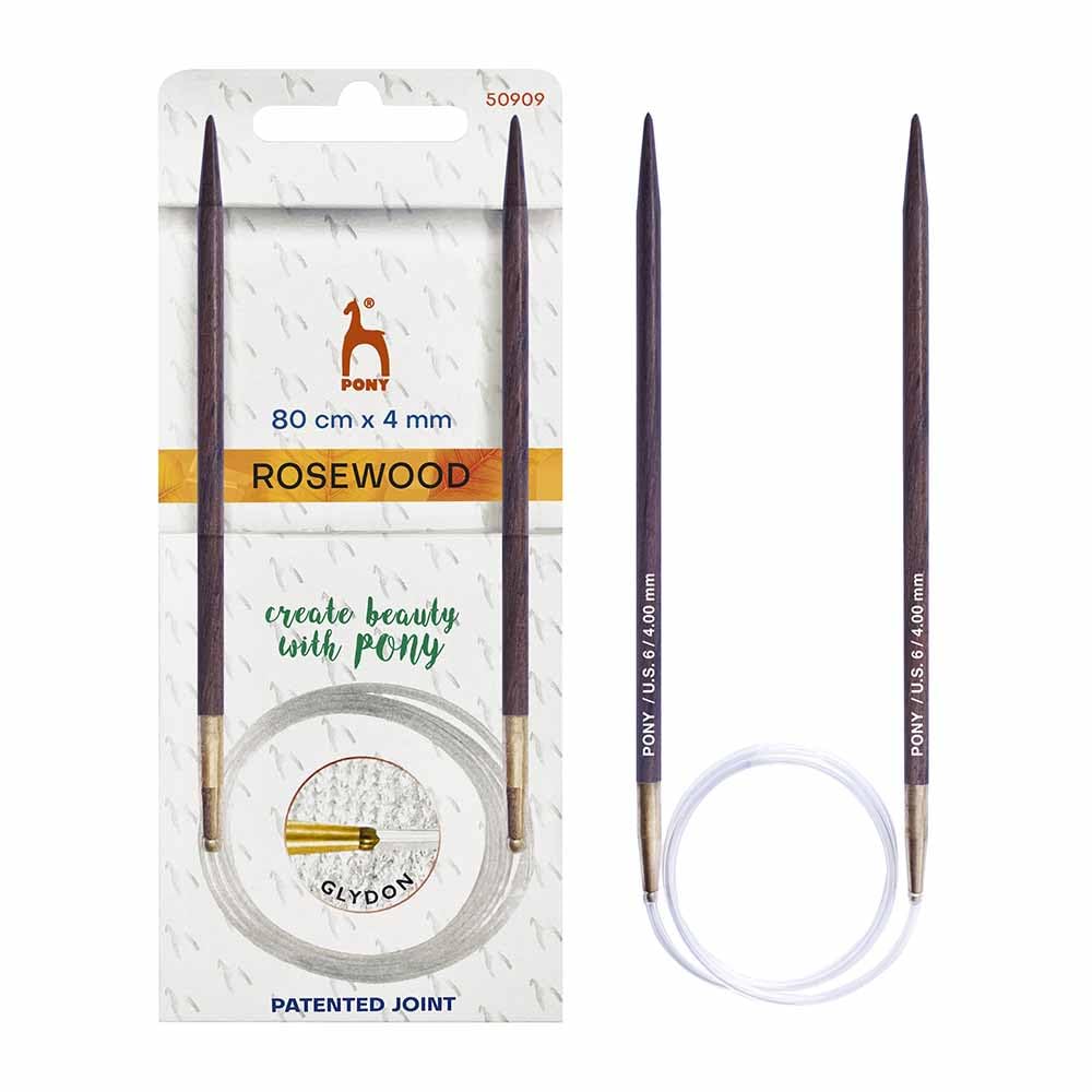 Pony Rosewood Circular Knitting Needles 80cm 4.00mm - 1pc