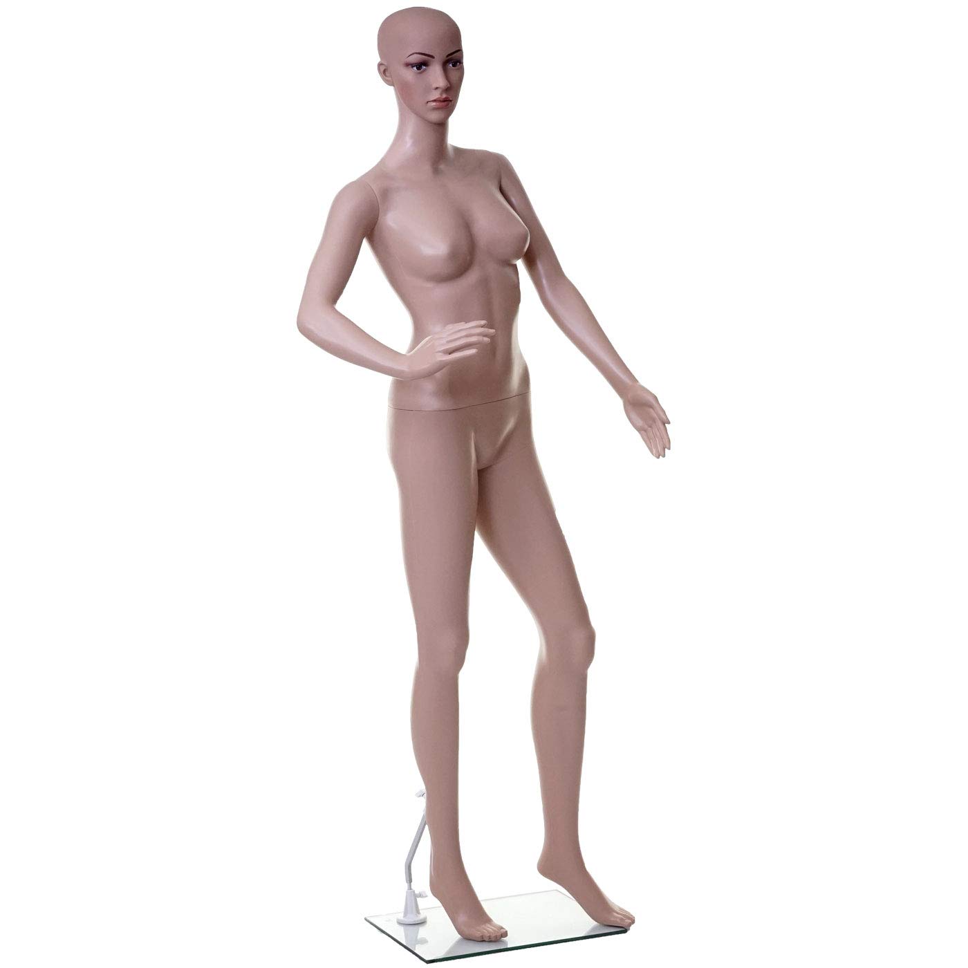 Schaufensterpuppe HWC-E37, weiblich Frau Schaufensterfigur Puppe Mannequin Schneiderpuppe, lebensgroß beweglich 175cm