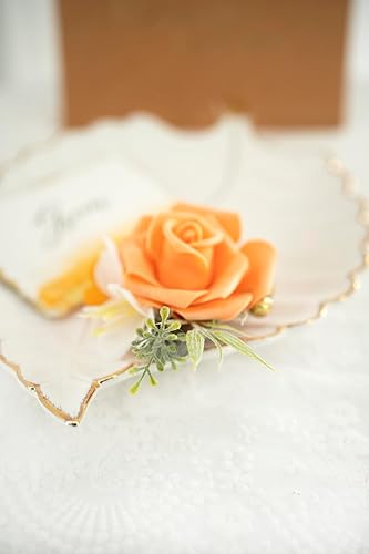 Miniatura 10 de Boutonniere morado lavanda para hombres de boda con alfileres, juego de 6, novios y padrinos de boda, aniversario de ceremonia, cena, flores de