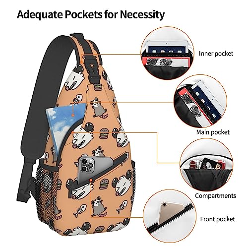 Opossum Pattern Crossbody Sling Backpack Sling Bag Chest Bag Shoulder Bag Casual Day Pack For Unisex4