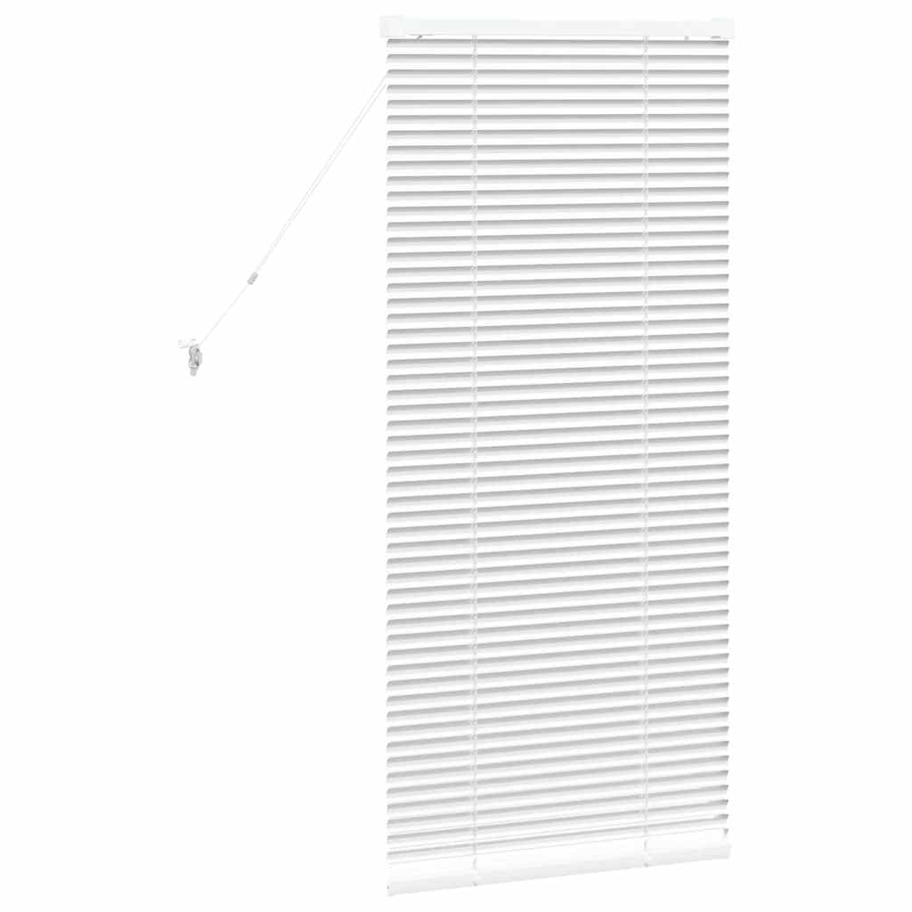 Balkenjalousien Weiß aus Aluminium 130 x 55 cm, Innenjalousie mit Sichtschutz und Lichtsteuerung, verstellbare Lamellen für Wohnzimmer, Schlafzimmer, Büro und Küche