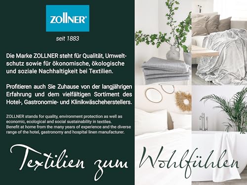 ZOLLNER Kuscheldecke extra flauschig in 150x200 cm - kuschelige und warme Couchdecke - waschbar bis 30°C – weißes Fellimitat auf grauem Fleece - Hotelwäschequalität - Oeko Tex® Zertifiziert