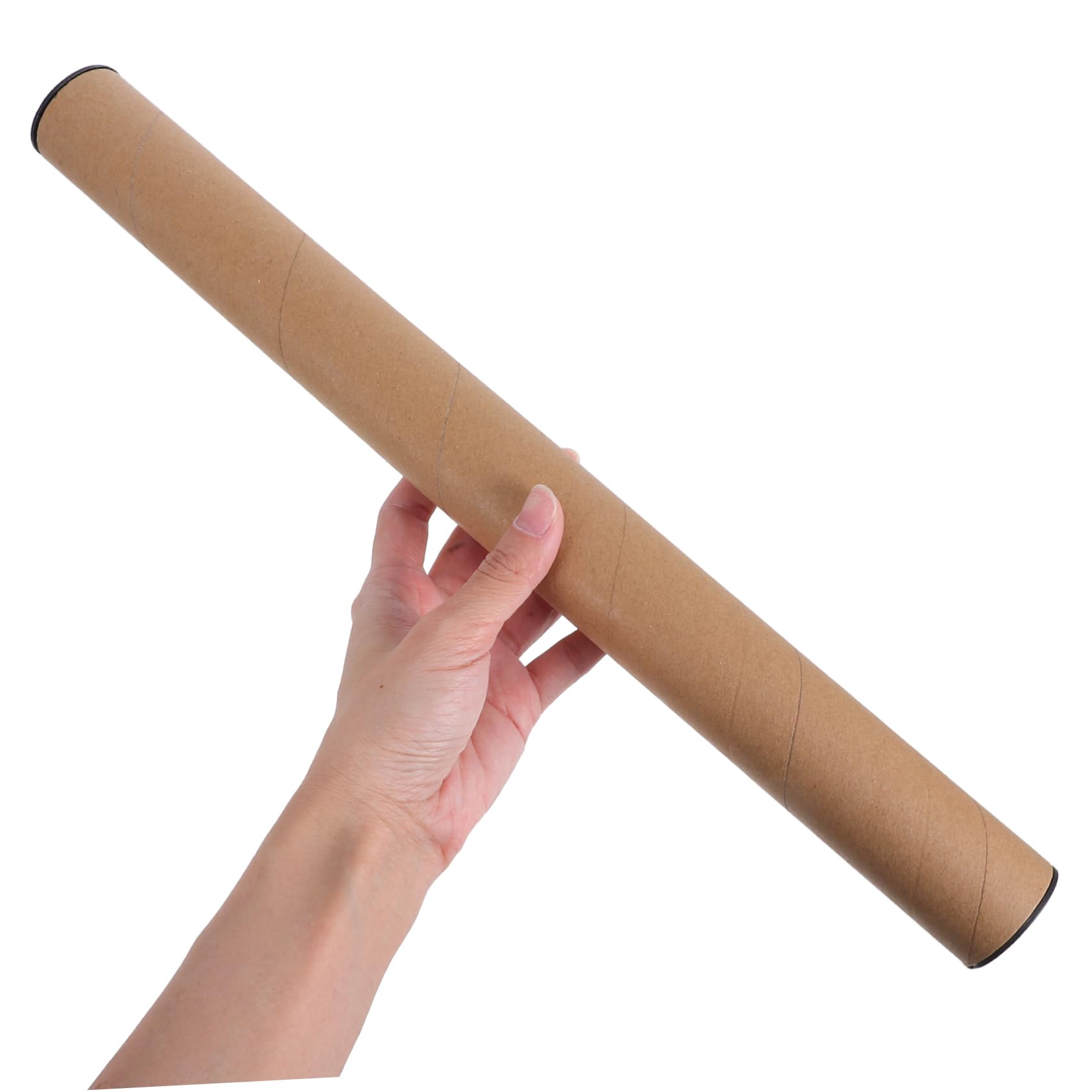 Cabilock 10 pièces Tubes Carton Kraft avec Bouchons Noirs Protection et Stockage pour Affiches Dessins et Œuvres Rangement Compact pour Expédition et Conservation