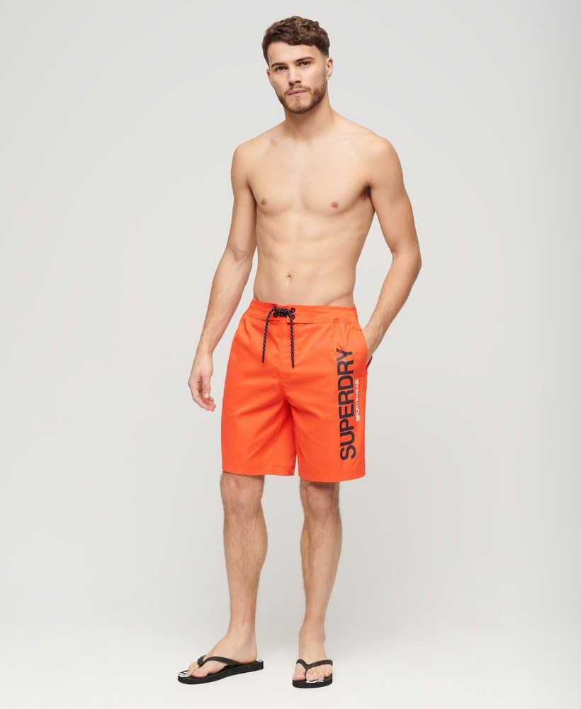 Superdry Męskie spodenki sportowe z materiału pochodzącego z recyklingu