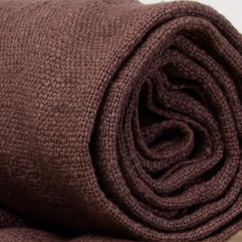 Image of Pure Cotton Hand Woven Sofa Throw | Handmade 50X60 Inch Solid Blanket | Soft Blanket for Living Room, Bed, Couch and Chair | Reversible and Breathable (Coffee Brown)