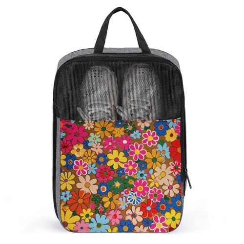 Bolsas de viaje portátiles para zapatos de hombre y mujer, organizador de calzado floral