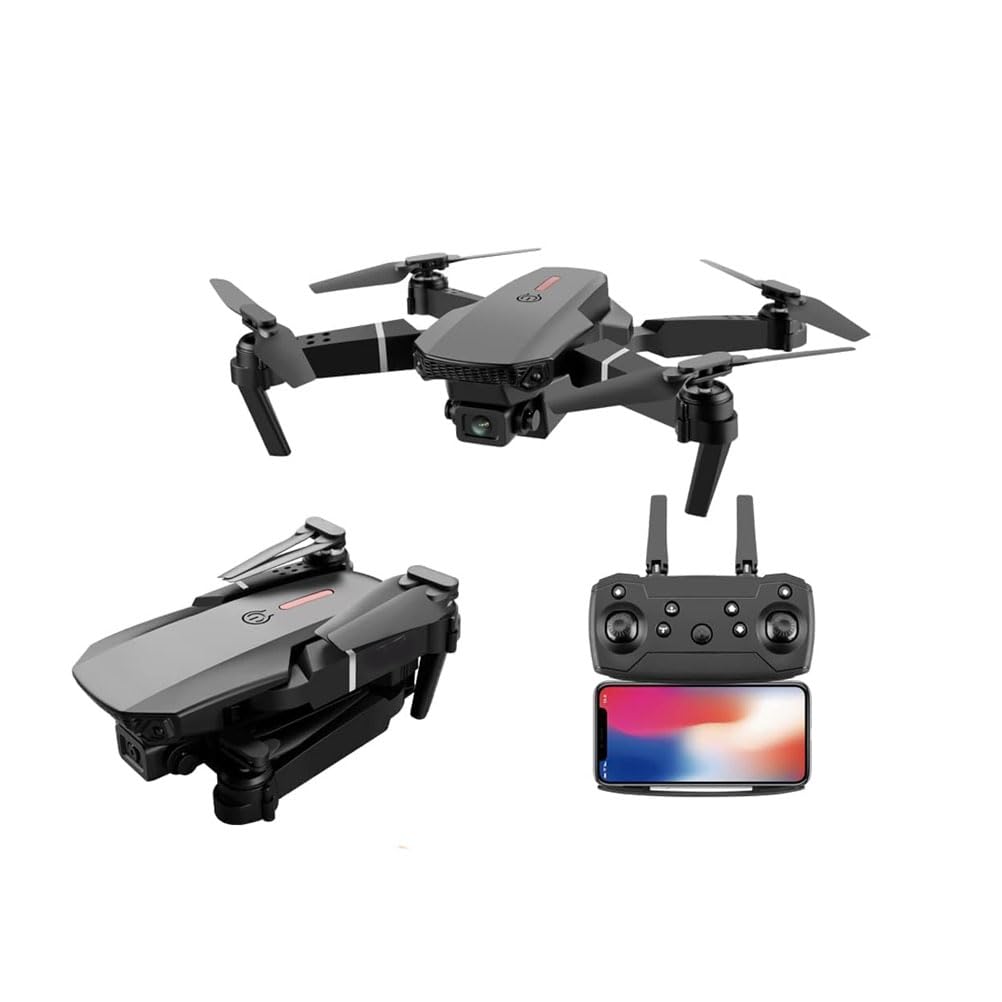 E88 WiFi FPV Drone with 4K HD Camera, Optical Flow, Gesture Shooting, Headless Mode, Altitude Hold, Foldable Design, One-Key Return, Easy Remote Control RC Quadcopter for Beginners & Aerial Photos