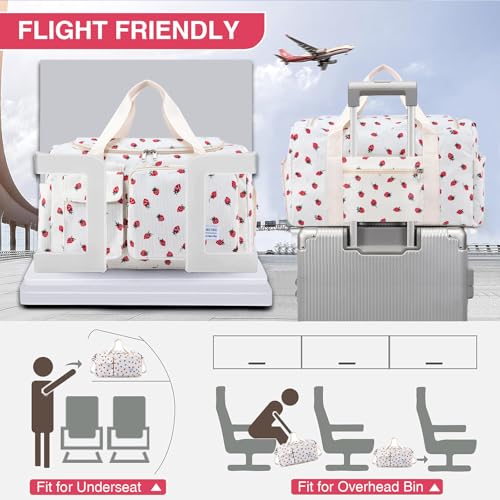 Image of Small Gym Bag for Women, Travel Duffle Bag Carry On Weekender Bag with Shoe Compartment