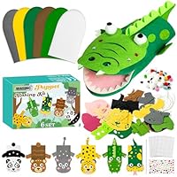 WATINC 6Pcs Hand Puppet Making Kit, Art Craft Felt Sock Puppet Toys, Creative DIY Make Your Own Pompoms Wiggle Googly Eyes Storytelling Role Play Party Supplies Gift for Girls Boys (Ocean Animals B)