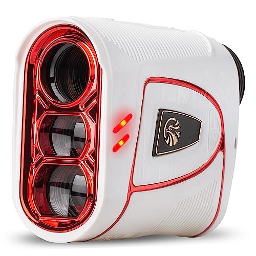 Fetch Falcon Golf Rangefinder OLED (High Precision, Slope Mode with Scan) Pole Flag Locking Vibration (OLED 2500 YD Golf Laser Rangefinder Powerful Magnet White)