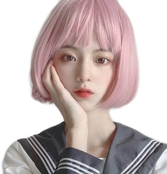 Amazon.co.jp: コスプレ ウィッグ変装用ウィッグ ウィッグ ボブ ピンク