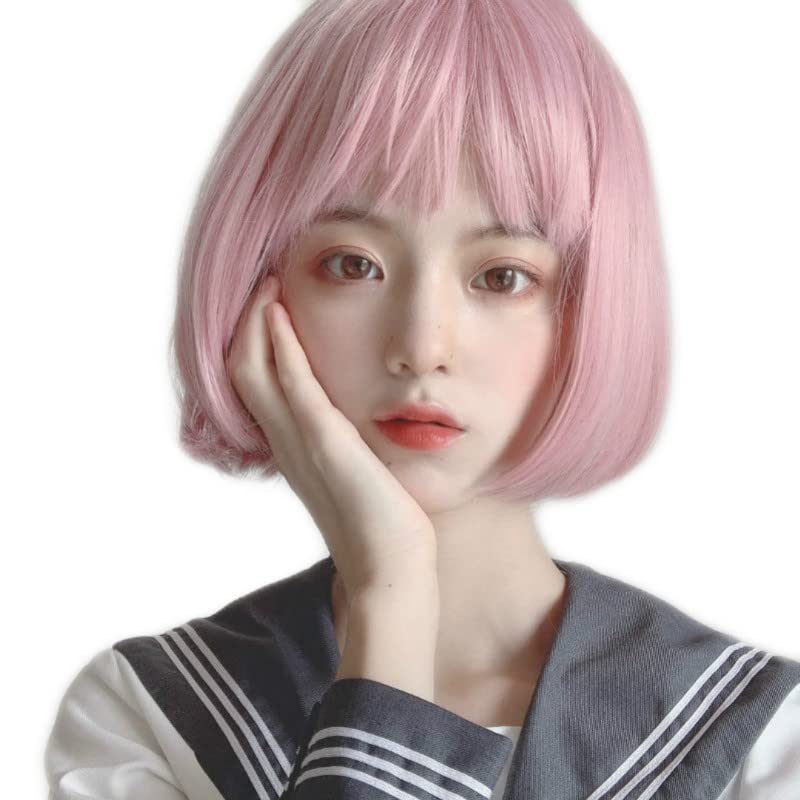 Amazon.co.jp: コスプレ ウィッグ変装用ウィッグ ウィッグ ボブ ピンク