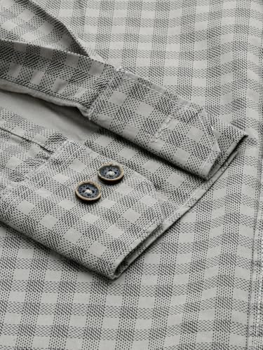 Image of Majestic Man Men Comfort Slim Fit Pure Cotton Tartan Checked Casual Shirt