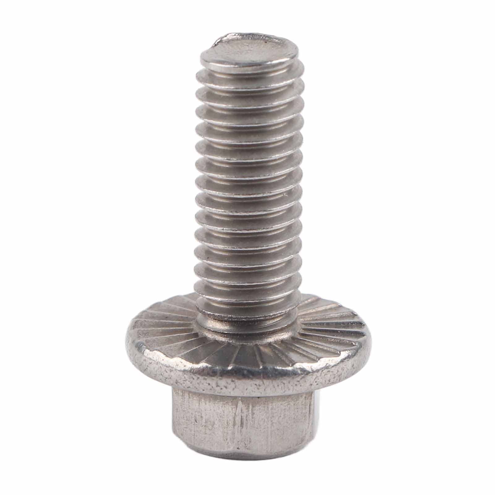 10 Viti A Testa Esagonale Flangiata M6 - Acciaio Inox 304 - Lunghezza 16 Mm - Foto 3