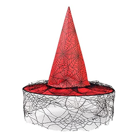 Trophy Eyes Hat Non Hat Woven Pointed Props Adult Witch Hat Hat Decorative Halloween Hat Baseball Caps Chocolate Hats Men (Red, One Size) Cover
