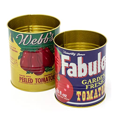 Latas de metal de estilo vintage para exhibición de alimentos en cocinas gourmet 8