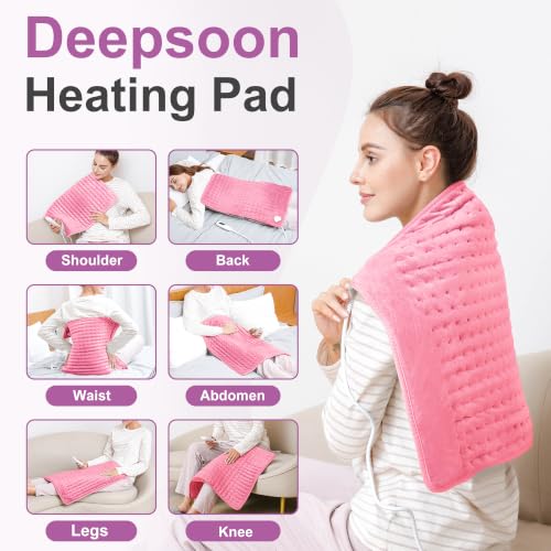 Image of Heating Pad,Electric Heating Pads,Heating Pad for Back,Pink,24x20 Inch