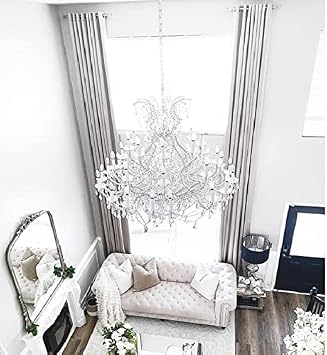 Ikiriska Blackout Extra Long Curtain Drape 8-24 ft Long 1 Panel 100" or 50" Wide. Shiny Light Silver, 100Wx096L