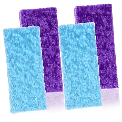 Ipetboom 4Pcs Japanese Washcloths Exfoliating Body Scrubbers for Gentle Skin Cleansing Nylon Bath Towels for All Ages and Hard to Reach Areas