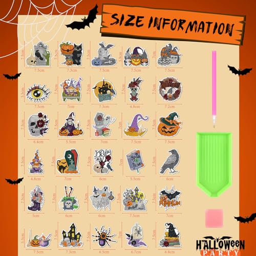 Kit Magnéticos de Arte Diamante Halloween 30 Pcs Copkim miniatura 4
