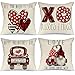 GEEORY Valentinstag-Kissenbezüge, 45,7 x 45,7 cm, 4 Stück, rot-schwarz, Büffelkariert, gepunktet, Liebesherz, LKW, Dekoration, Valentinstag, Überwurfkissen, Valentinstag, Dekoration, GA457-18 Deko Schwarz günstig Kaufen-GEEORY Valentinstag-Kissenbezüge, 45,7 x 45,7 cm, 4 Stück, rot-schwarz, Büffelkariert, gepunktet, Liebesherz, LKW, Dekoration, Valentinstag, Überwurfkissen, Valentinstag, Dekoration, GA457-18