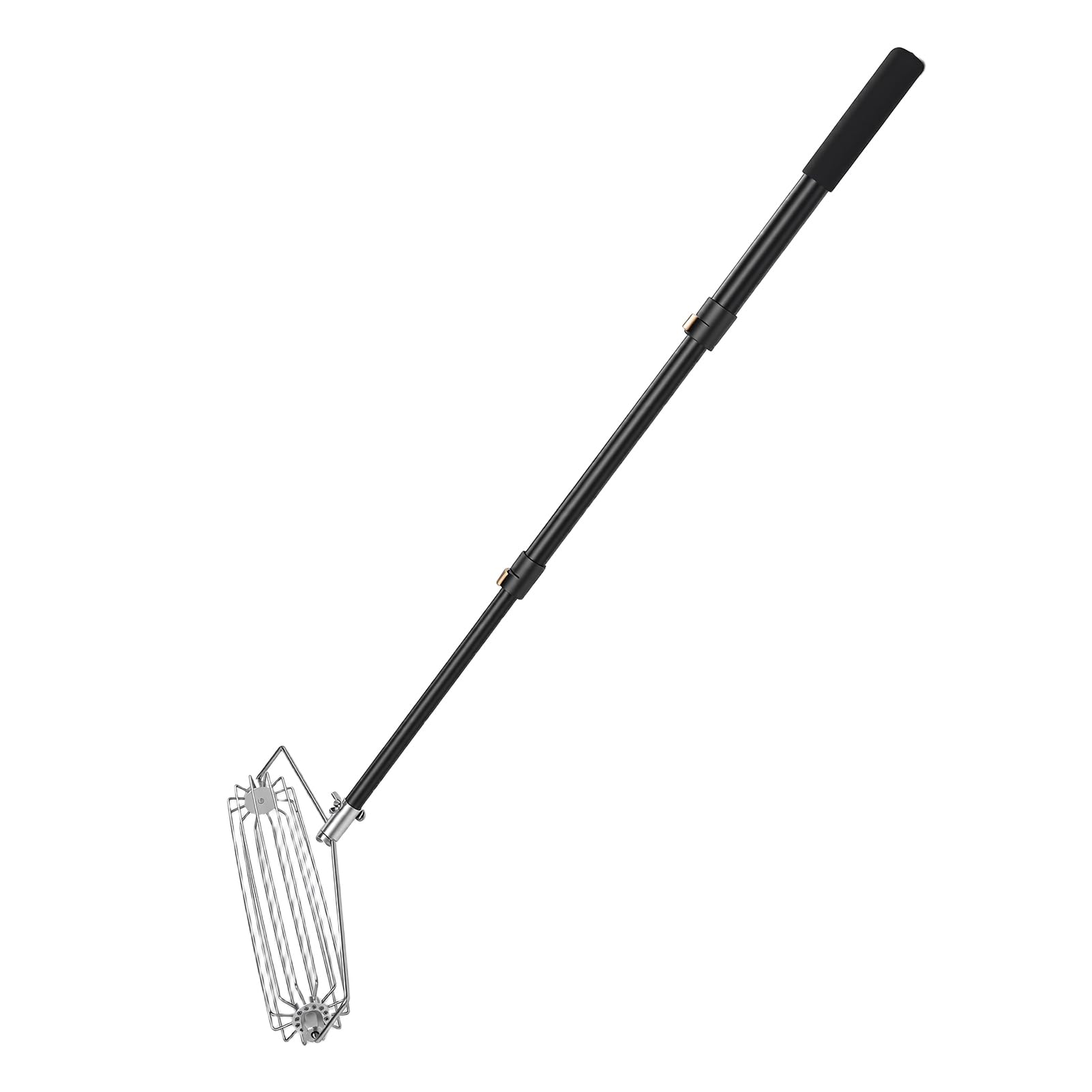 Ausla Rastrillo de Trampa de , Rastrillo de Salto Largo de Acero Inoxidable 304 con Poste de Aluminio Ajustable, Ideal para Mantenimiento de Campos Deportivos y de Playa