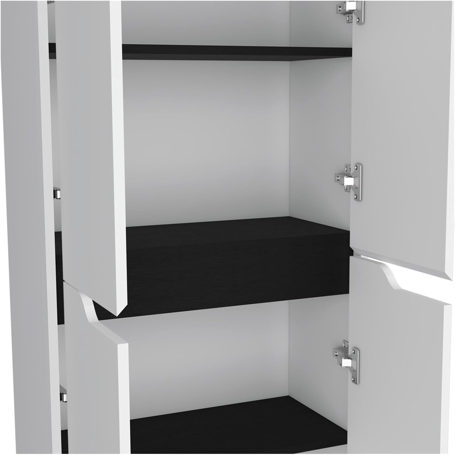 Furniture Multistorage Kitchen Pantry with 5 Shelves and 4 Doors, White,for The Kitchen