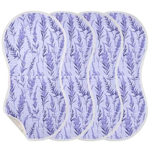 xigua Lavender Baby Burp Cloths for Newborn Boys and Girls 2 Pack, Soft & Absorbent Cotton Baby Burp Cloth, Baby Washcloths, Newborn Towel, Burp Rags3